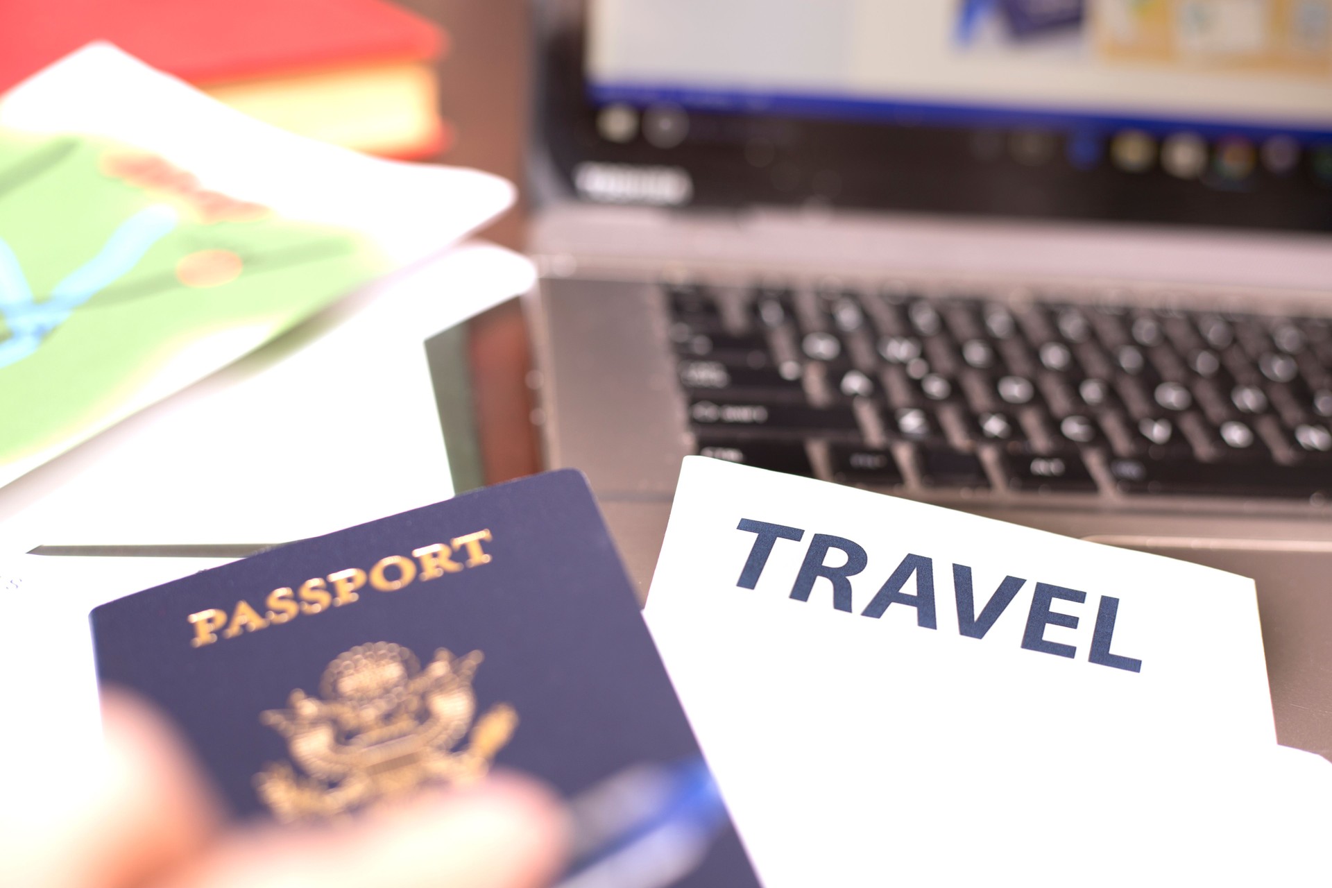 Making online travel reservations using laptop computer